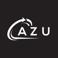 Obraz premium AZU letter logo design on black background. AZU creative initials letter logo concept. AZU letter design. 