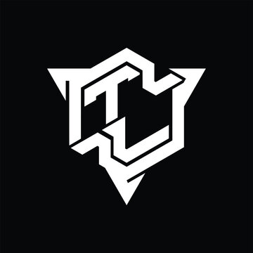 recommend clip art: TL Logo monogram hexagon shape with triangle outline gaming style design