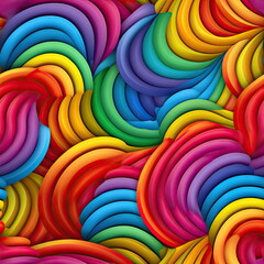 Fototapeta na wymiar Seamless Pattern of colorful rainbow