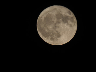 Full moon seen with telescope