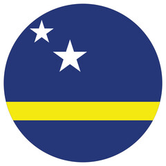 Curacao flag in circle shape. Flag of Curacao in round shape