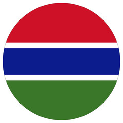 Fototapeta premium Gambia flag in circle shape. Flag of Gambia rounded shape