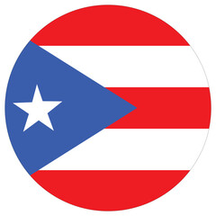 Fototapeta premium Puerto Rico flag circle shape. Flag of Puerto Rico round shape