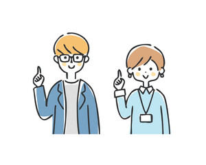 指差しをするビジネスパーソンのイラスト