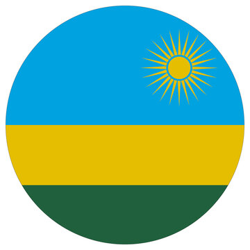 Rwanda flag circle shape. Flag of Rwanda round shape 
