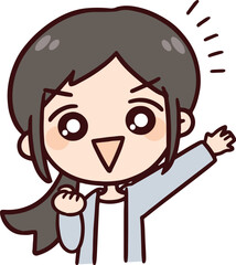 紹介する意欲的な女性