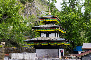 The holy temple of Muktinath in the HImalayas of Jomsom, Upper Mustang in Nepal