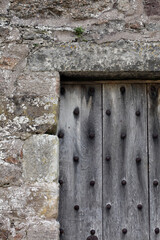 Close-up of the wood surface of an old wooden door in Monymusk - Aberdeenshire - Scotland - UK