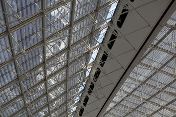 Detailed view of the ceiling of the Terminal 2F at Airport Roissy Charles de Gaulle - Paris - France