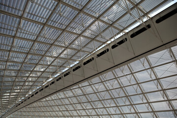 Detailed view of the ceiling of the Terminal 2F at Airport Roissy Charles de Gaulle - Paris - France