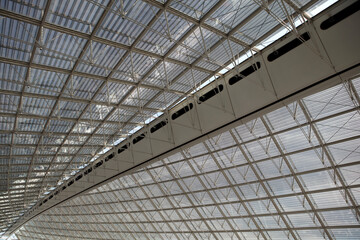 Detailed view of the ceiling of the Terminal 2F at Airport Roissy Charles de Gaulle - Paris - France