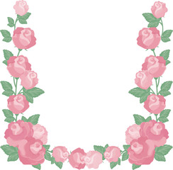 フレーム　背景　薔薇　バラ　ばら　花　あしらい　飾り　装飾　シンプル　かわいい　イラスト素材