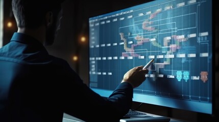 Person analyzing financial data