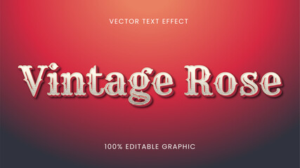 Fototapeta na wymiar vintage text effect vector design. High-quality editable and scalable graphic. Rose theme design.