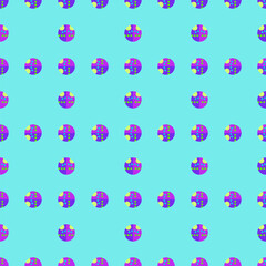 geometric lines blue and pink yellow Intertwined with fabric patterns, skirts, shirts, tablecloths, socks, curtains, pillows, hats, made into a large piece of fabric, patterns on glasses, plates, bowl