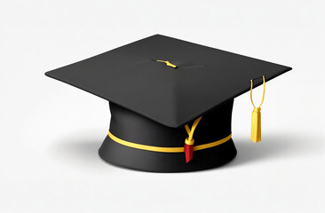 College graduation cap isolated on white background.