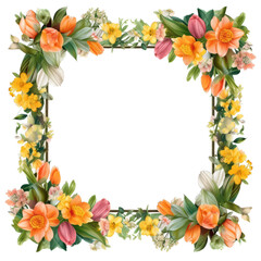 Fototapeta premium Spring Frame. Transparent Inside and Background.