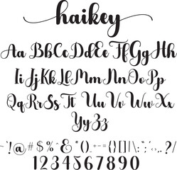 Haikey is a delicate, elegant, and flowing handwritten font perfect for your favorite projects. Fall in love with its incredibly distinct and timeless style, and use it to create spectacular designs!