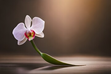 white orchid on wooden background