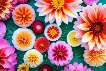 Zelfklevend Fotobehang colorful flowers background generated Ai © kashif 2158