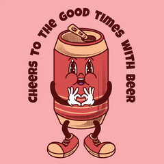 Beer Character Design With Slogan Cheers to the Good Times with Beer