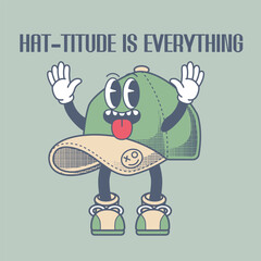 Hat Character Design With Slogan Hat - Titude is Everything
