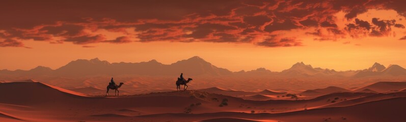 Naklejka premium Desert landscapes banner