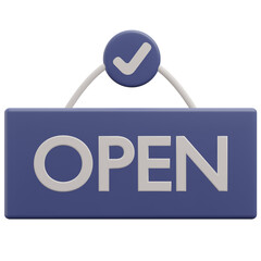 open tag, grocery 3d icon illustration with transparent background