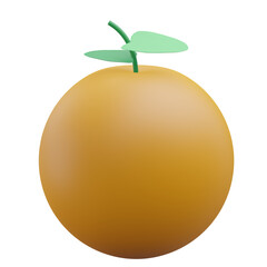 orange, grocery 3d icon illustration with transparent background