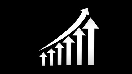 Neon growing graph. business graph. Arrow graph going up. Futuristic raise arrow chart digital transformation abstract technology background.