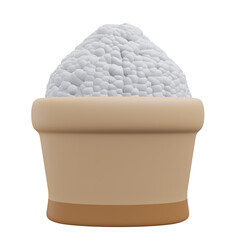 rice, grocery 3d icon illustration with transparent background