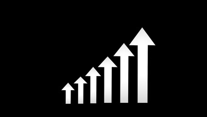 Glowing graph on a black background. Businessman visual screen Business development to success and growing growth concept.