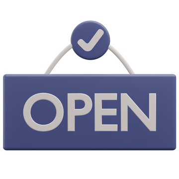 open tag, grocery 3d icon illustration with transparent background