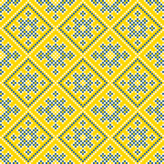 Seamless pattern of Ukrainian ornament in ethnic style, identity, vyshyvanka, embroidery for print clothes, websites, banners