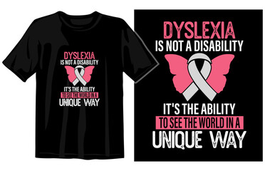 World Dyslexia Awareness t-shirt design, Dyslexia t-shirt Vector