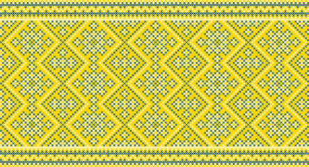 Seamless pattern of Ukrainian ornament in ethnic style, identity, vyshyvanka, embroidery for print clothes, websites, banners