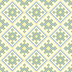 Seamless pattern of Ukrainian ornament in ethnic style, identity, vyshyvanka, embroidery for print clothes, websites, banners