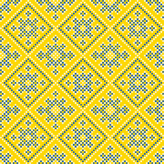 Seamless pattern of Ukrainian ornament in ethnic style, identity, vyshyvanka, embroidery for print clothes, websites, banners