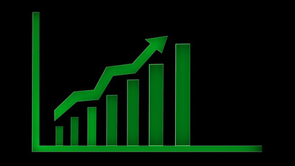 checking analyzing sales data growth graph chart and stock market . Business strategy, planning and digital marketing. Analytics, statistics, business concept. Growth columns in neon light.