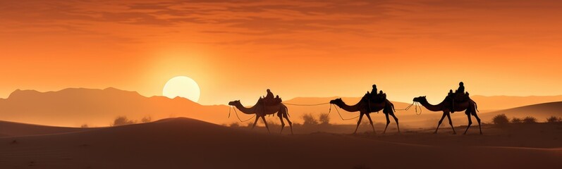 Camel desert banner 