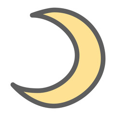 yellow pastel simple moon flat icon 