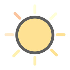 simple orange sun flat icon
