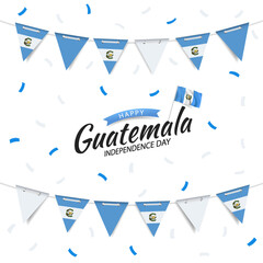 Vector Illustration of Guatemala Independence Day. Garland with the flag of Guatemala on a white background.
