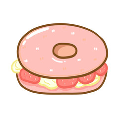 Donut strawberry illustration