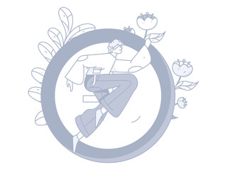 Vector internet operation illustration of people exercising and running healthy
