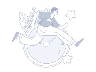 Vector internet operation illustration of people exercising and running healthy
