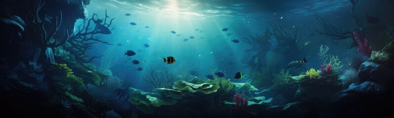 Underwater diving background - obrazy, fototapety, plakaty