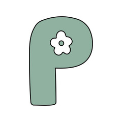 (P) cute flower alphabet