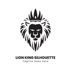 Lion king silhouette logo design vector illustration