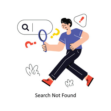 Search Not Found Connection Flat Style Design Vector illustration. Stock illustration